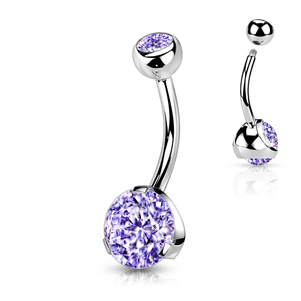 Bauchnabelpiercing Zirkonia Rund Silber - Image 12