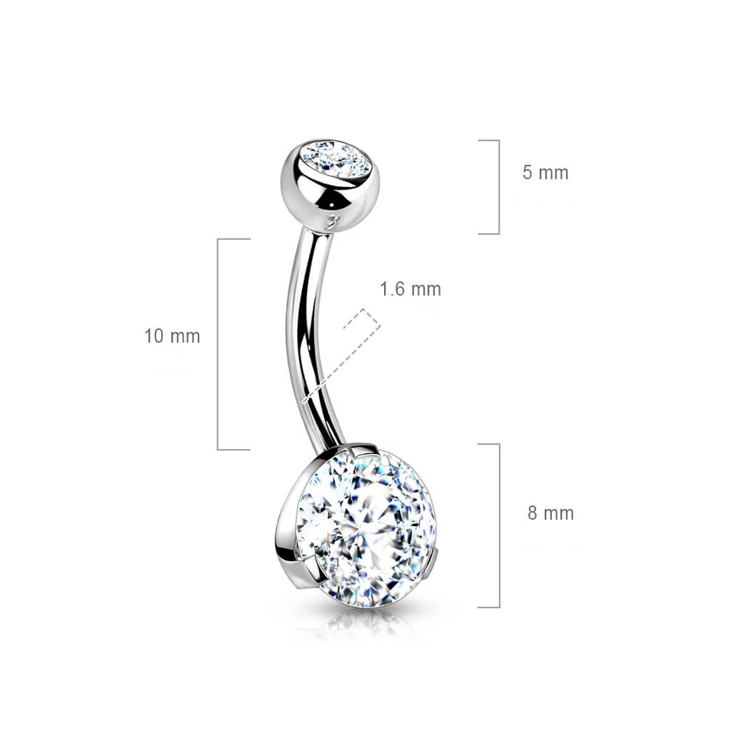 Bauchnabelpiercing Zirkonia Rund Silber - Image 3