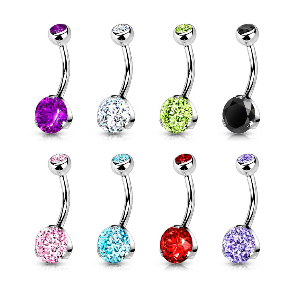 Bauchnabelpiercing Zirkonia Rund Silber - Image 5
