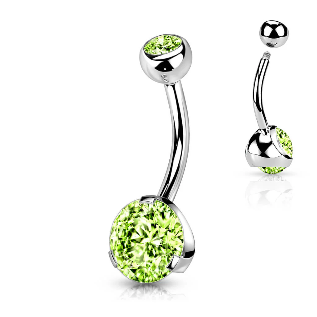 Bauchnabelpiercing Zirkonia Rund Silber - Image 6