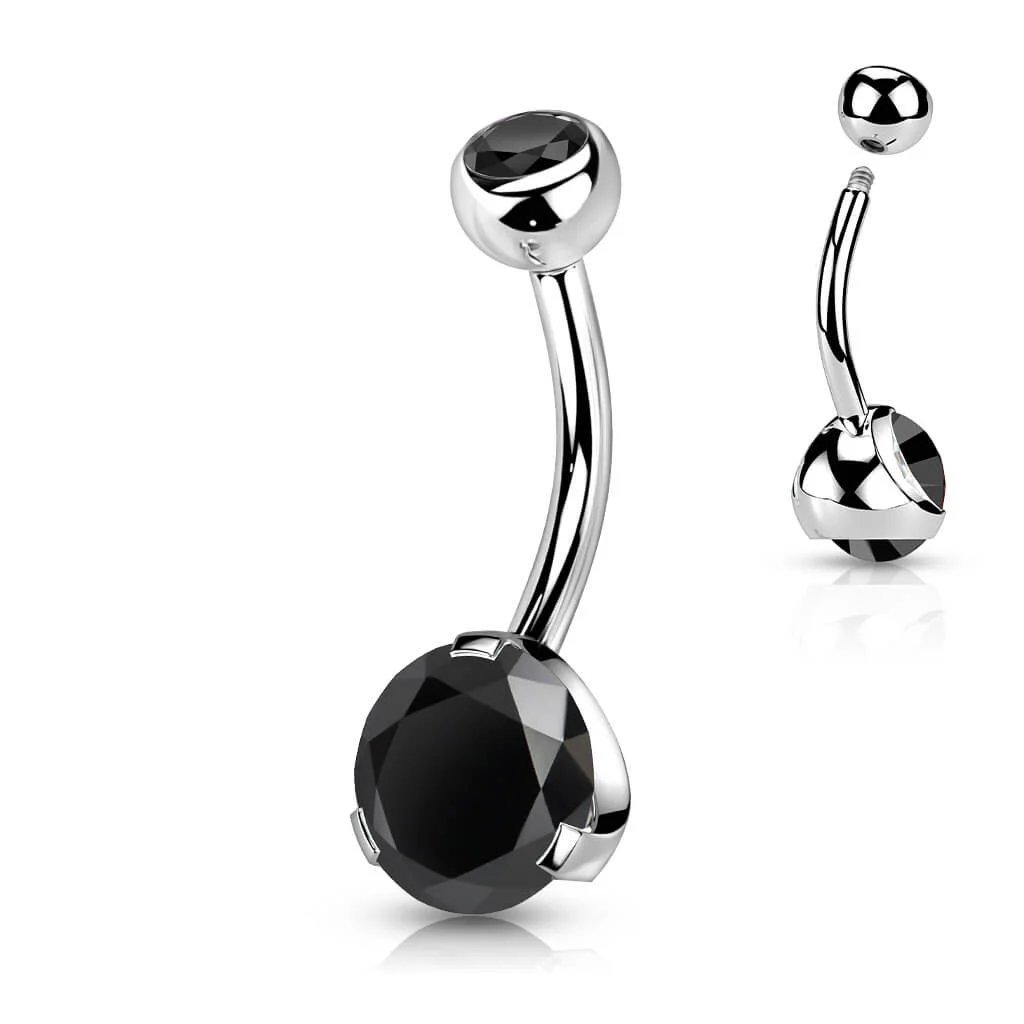 Bauchnabelpiercing Zirkonia Rund Silber - Image 8