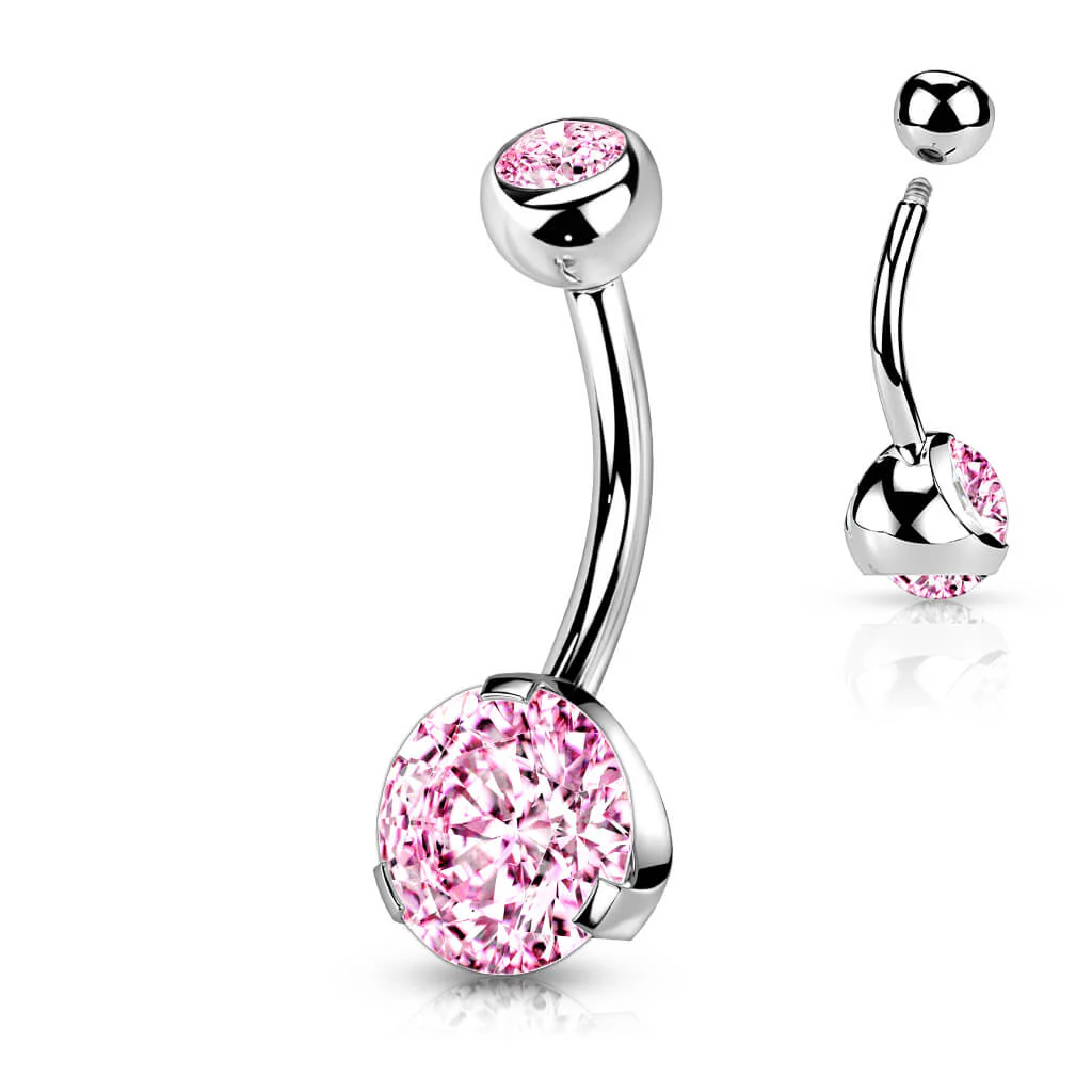 Bauchnabelpiercing Zirkonia Rund Silber - Image 9
