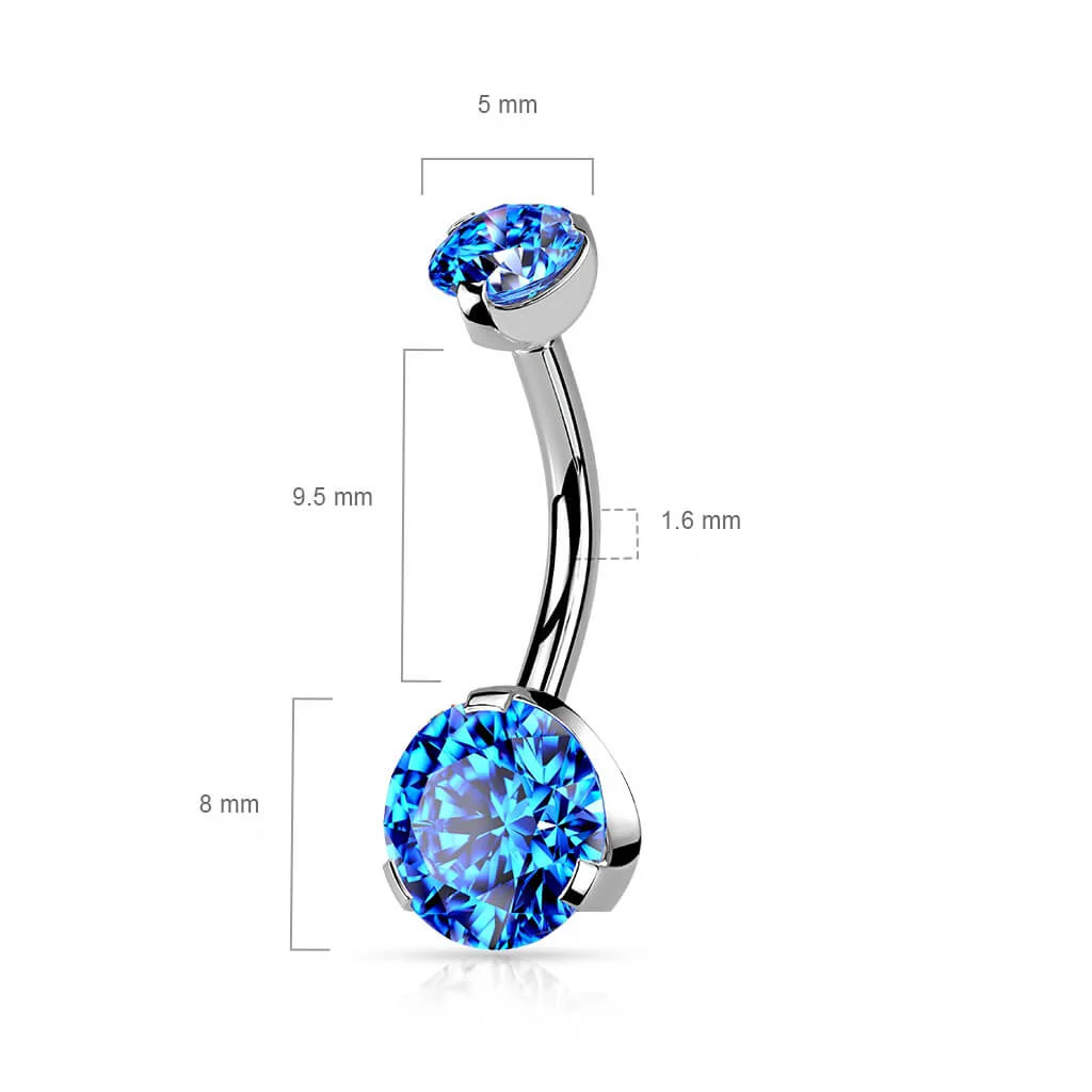 Bauchnabelpiercing Zirkonia Silber Innengewinde - Image 4
