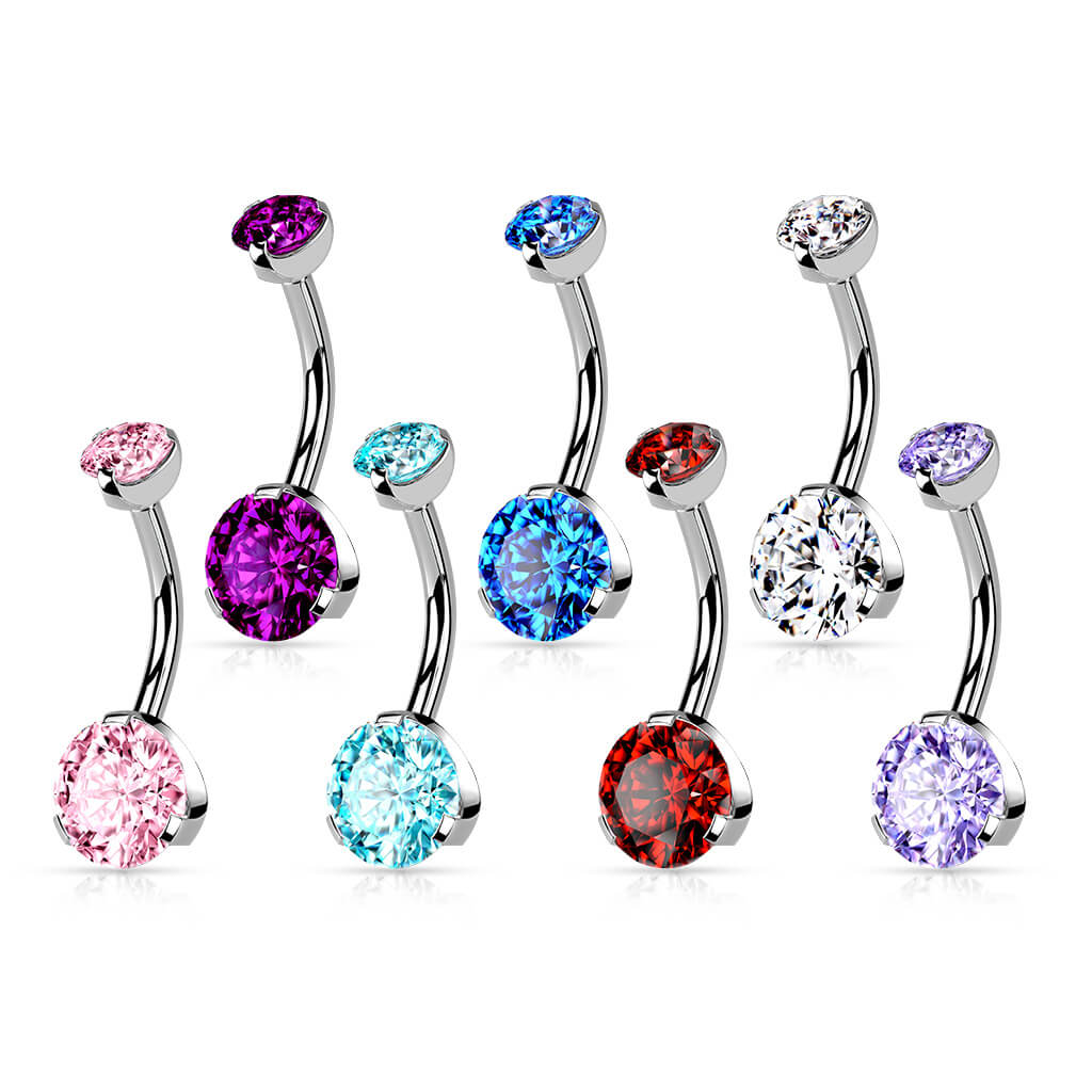 Bauchnabelpiercing Zirkonia Silber Innengewinde - Image 6