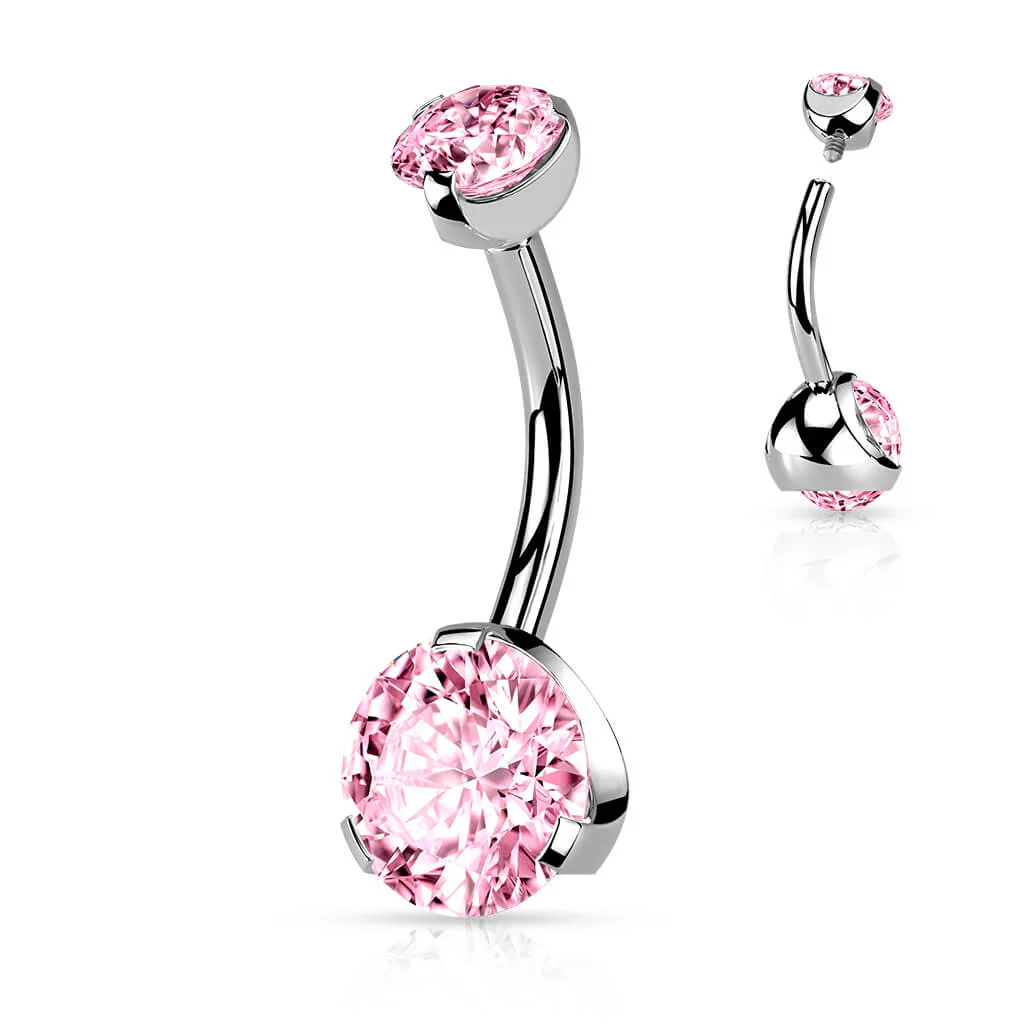Bauchnabelpiercing Zirkonia Silber Innengewinde - Image 9