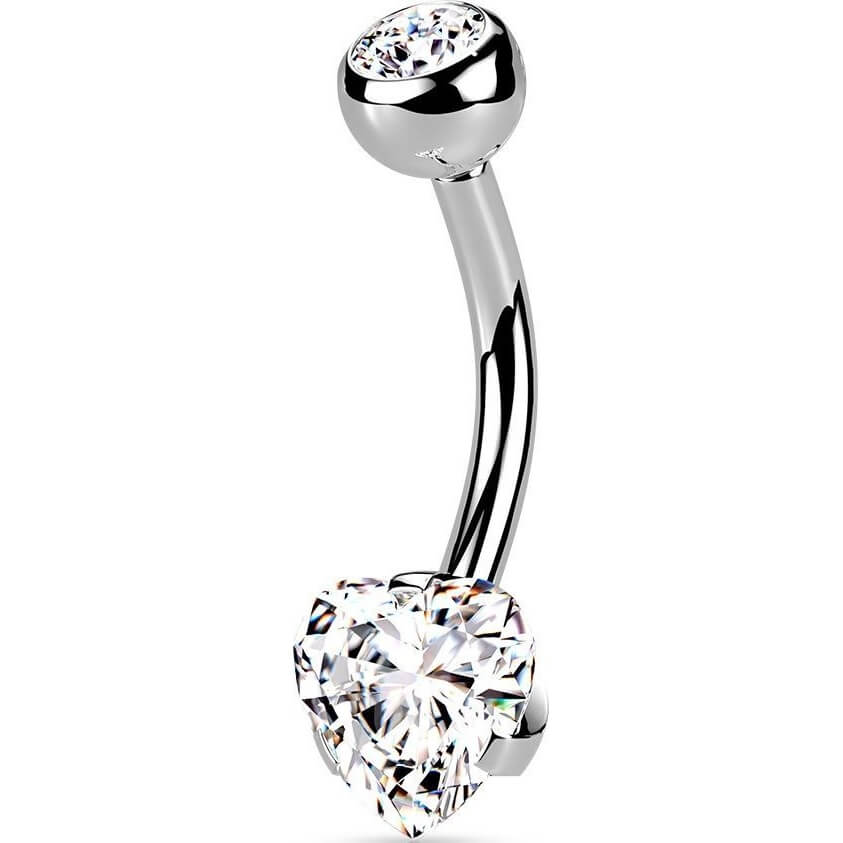 Bauchnabelpiercing Herz Zirkonia