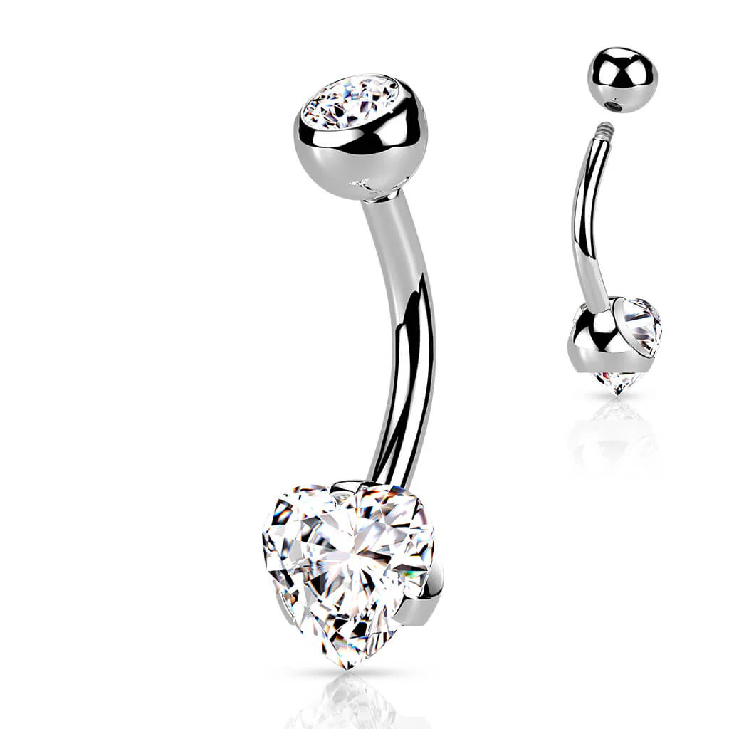 Bauchnabelpiercing Herz Zirkonia - Image 3