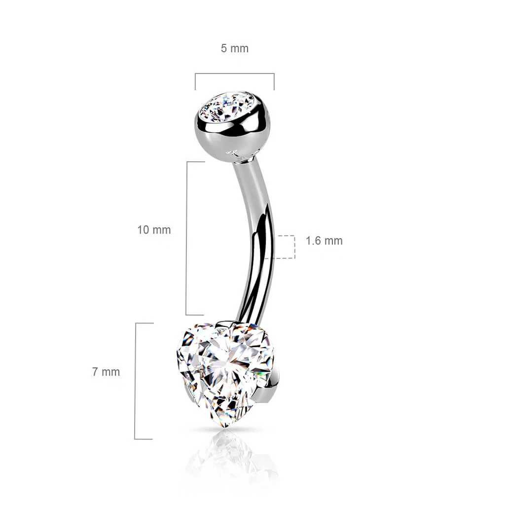 Bauchnabelpiercing Herz Zirkonia - Image 4