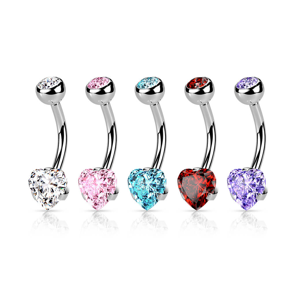Bauchnabelpiercing Herz Zirkonia - Image 6