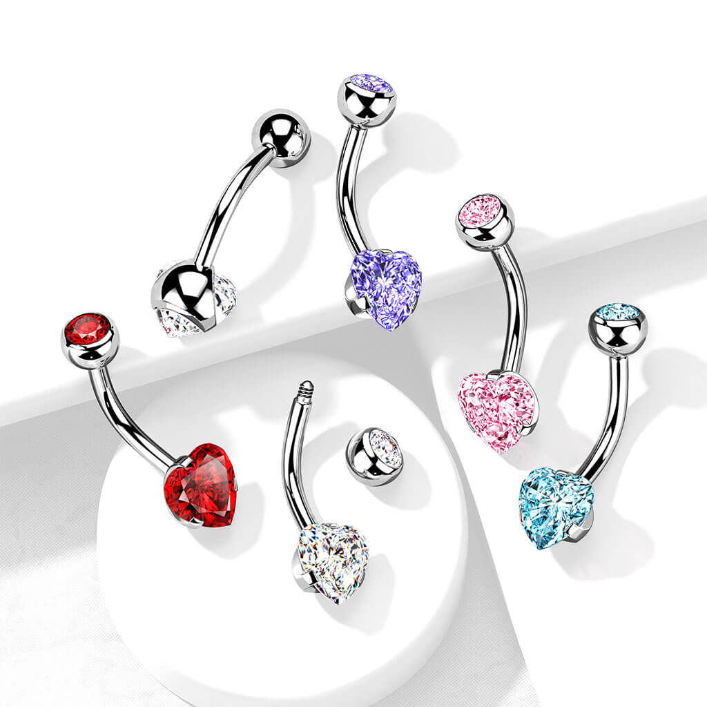 Bauchnabelpiercing Herz Zirkonia - Image 8
