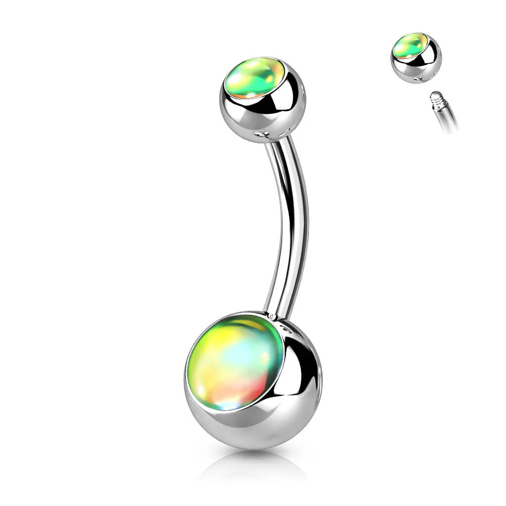 Bauchnabelpiercing Kugel Glänzender Sythetik Stein - Image 4