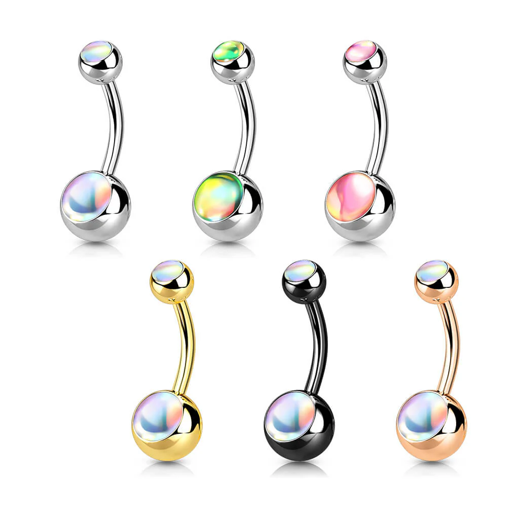 Bauchnabelpiercing Kugel Glänzender Sythetik Stein - Image 5