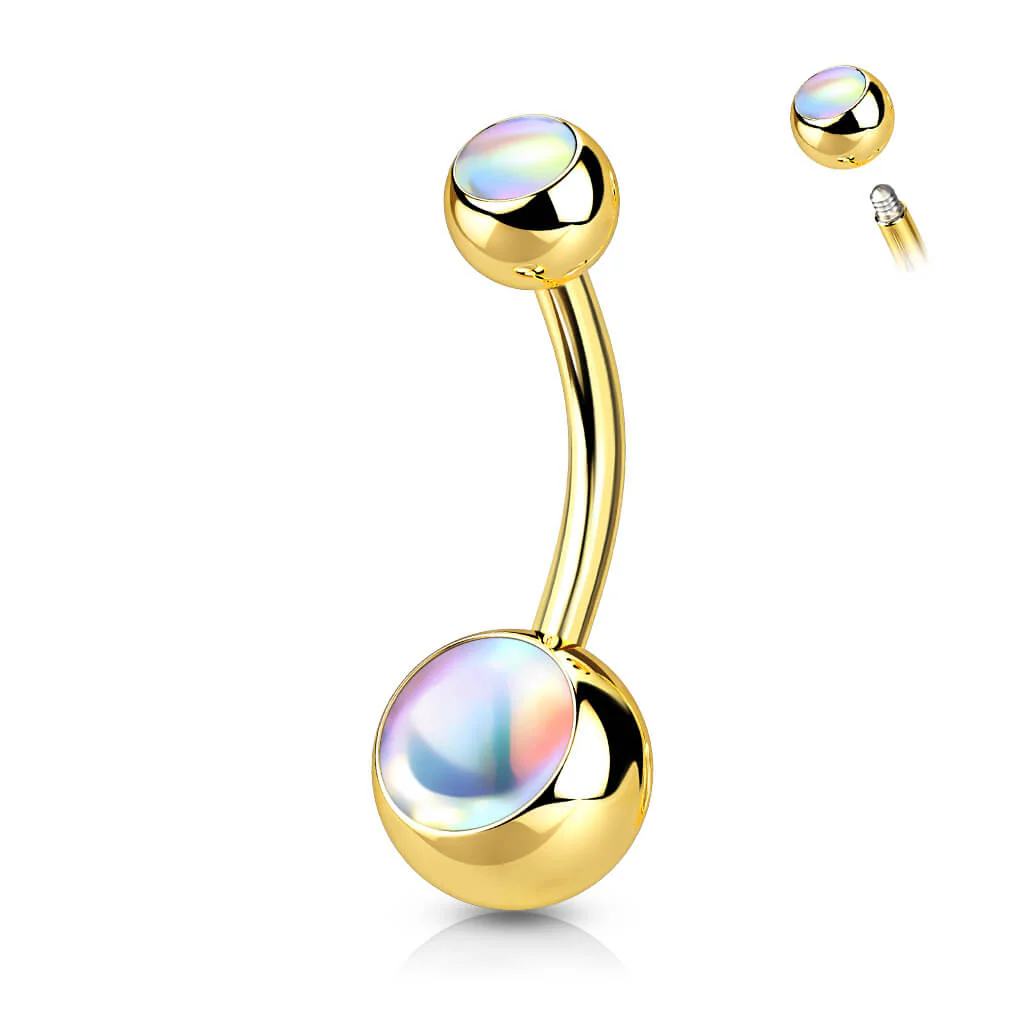 Bauchnabelpiercing Kugel Glänzender Sythetik Stein - Image 6
