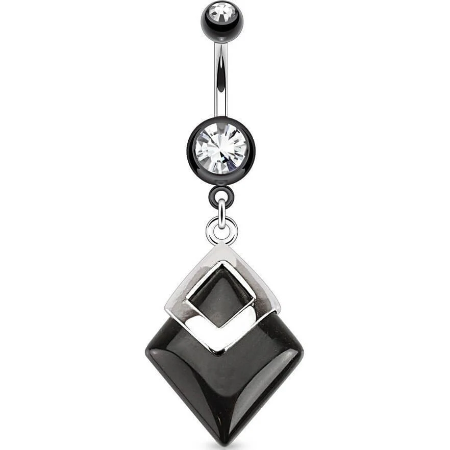 Bauchnabelpiercing Diamantform beweglich Achat Halbedelstein
