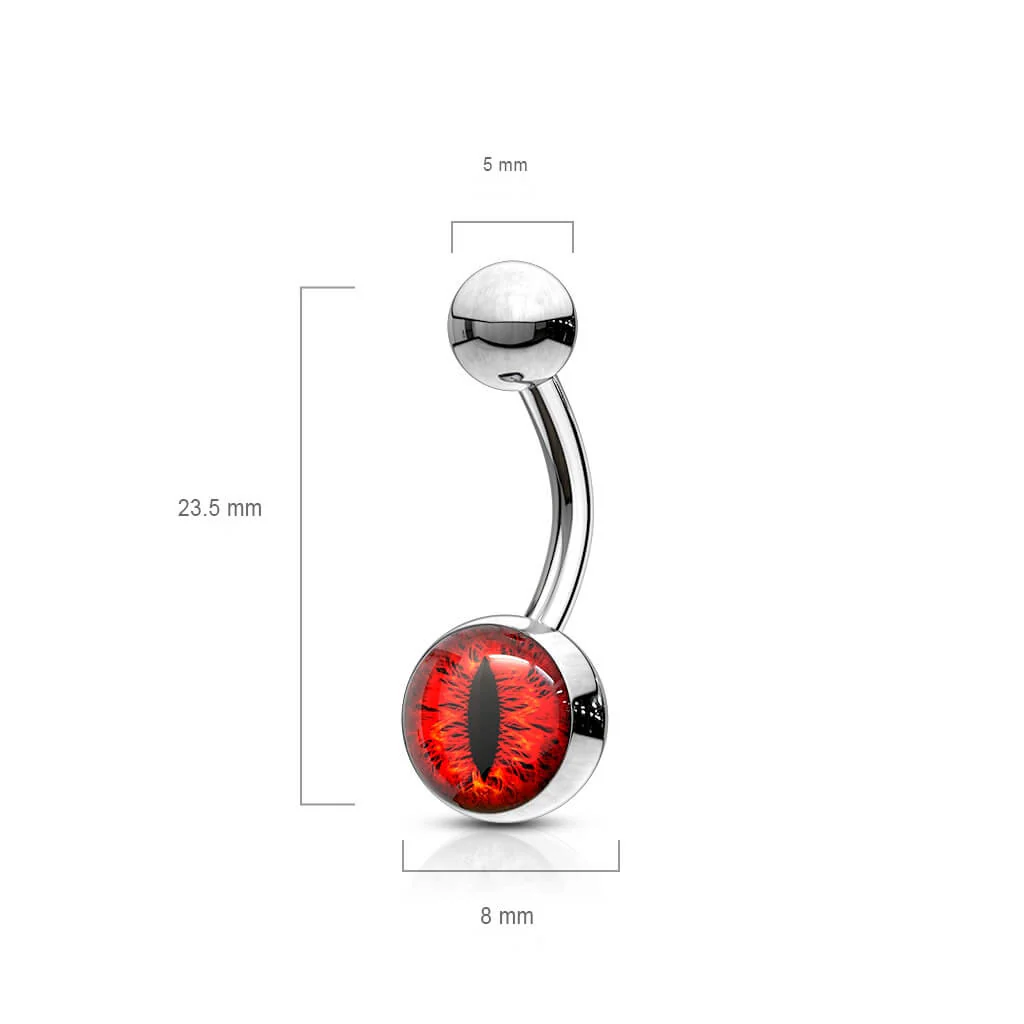 Bauchnabelpiercing Schlangenauge Silber - Image 3