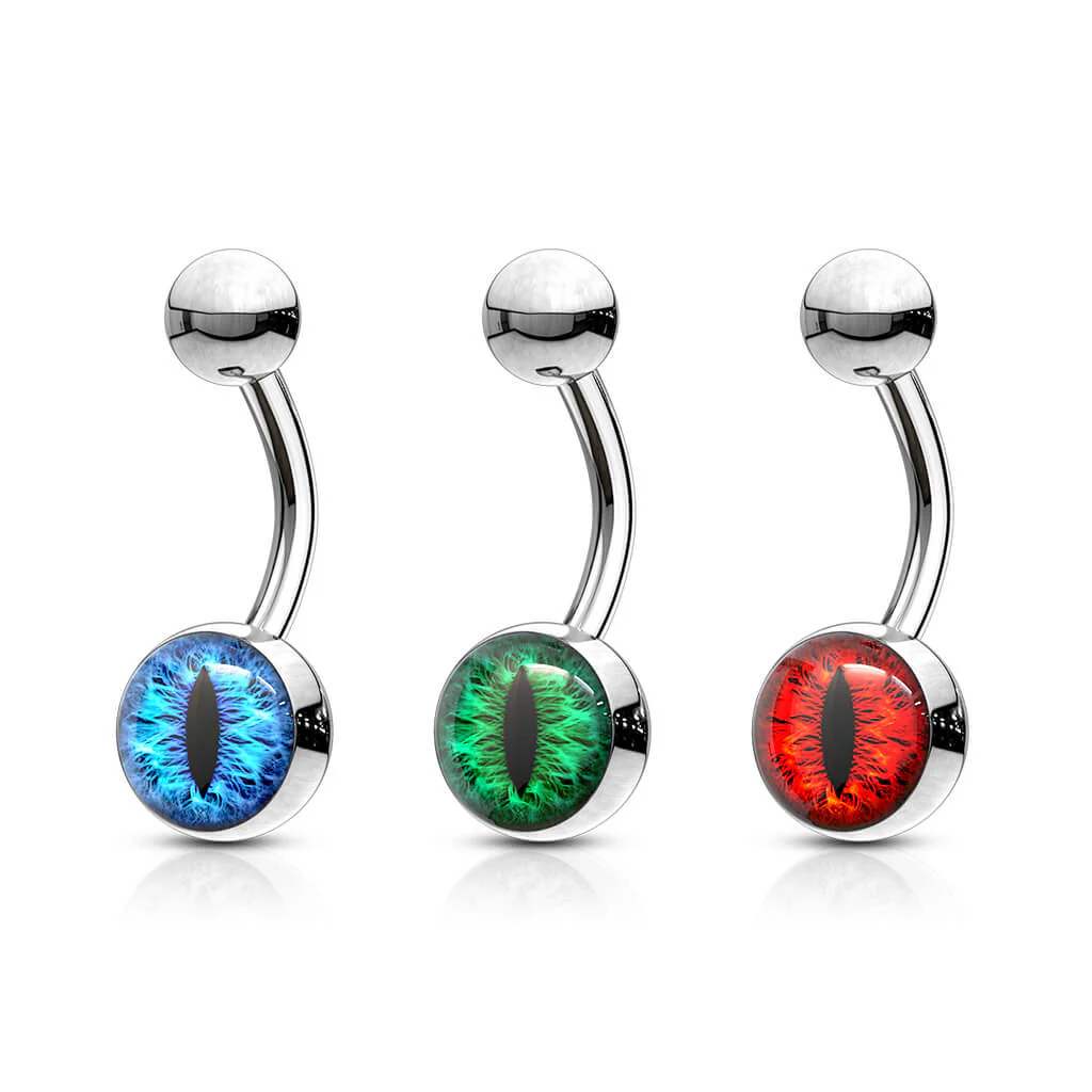 Bauchnabelpiercing Schlangenauge Silber - Image 5