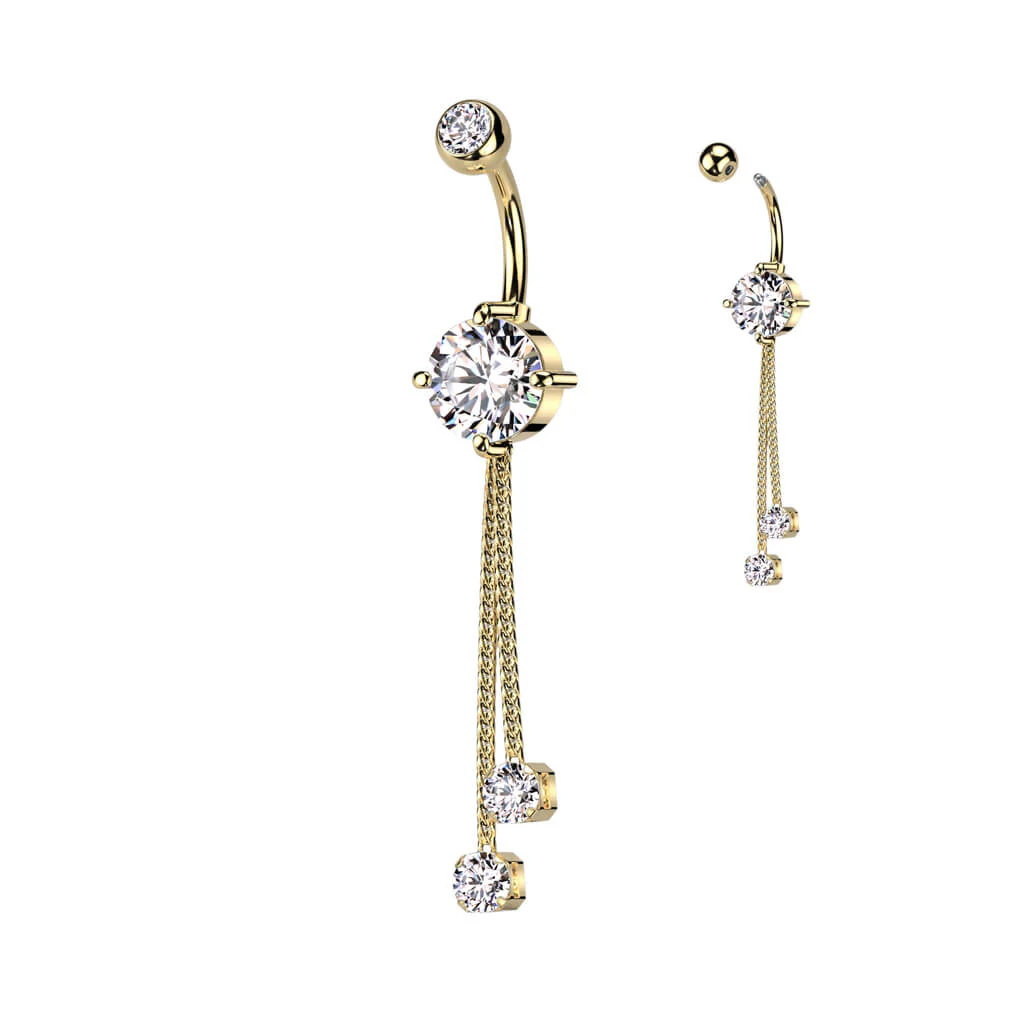 Bauchnabelpiercing Ketten beweglich Zirkonia - Image 5