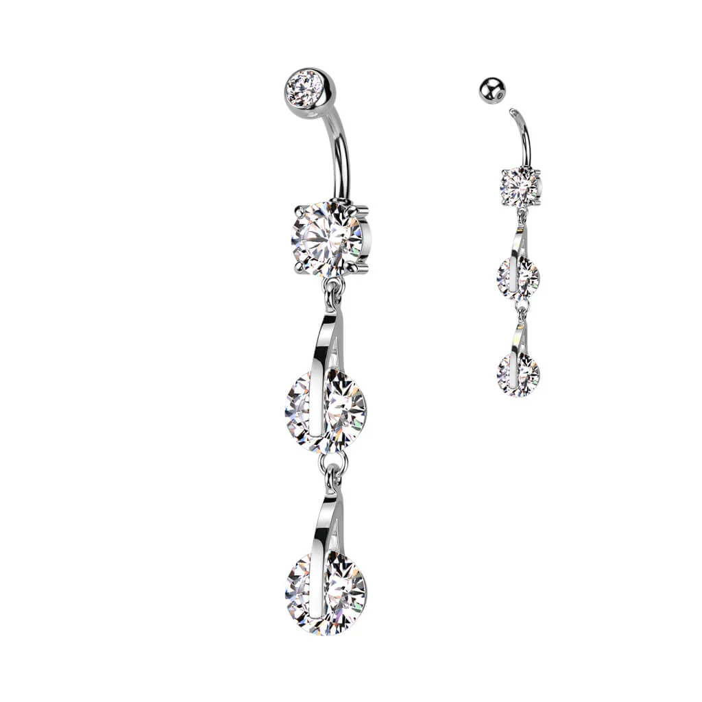 Bauchnabelpiercing Zirkonia Rund beweglich - Image 2