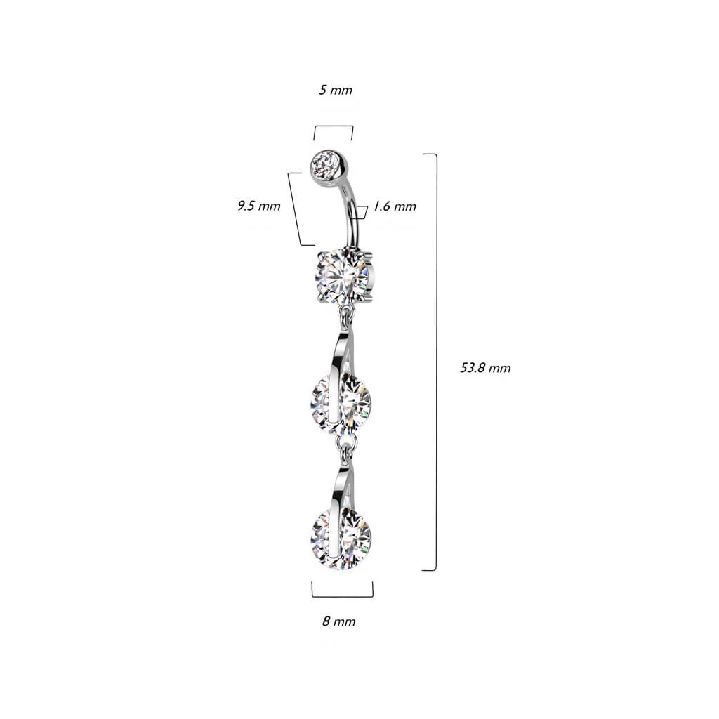 Bauchnabelpiercing Zirkonia Rund beweglich - Image 3