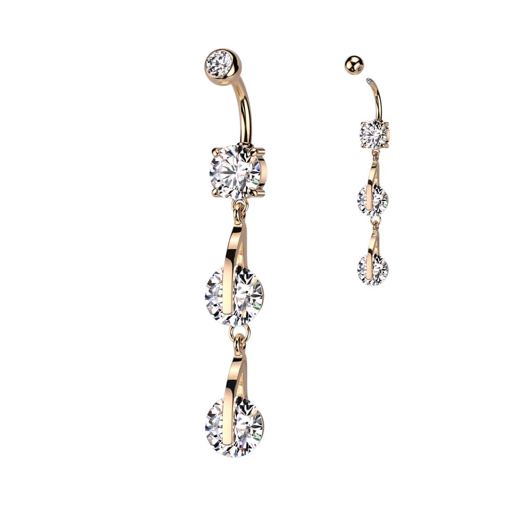 Bauchnabelpiercing Zirkonia Rund beweglich - Image 5