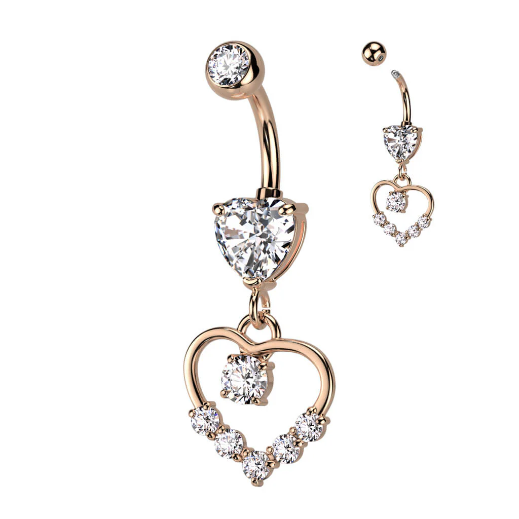 Bauchnabelpiercing Herz beweglich Zirkonia - Image 5