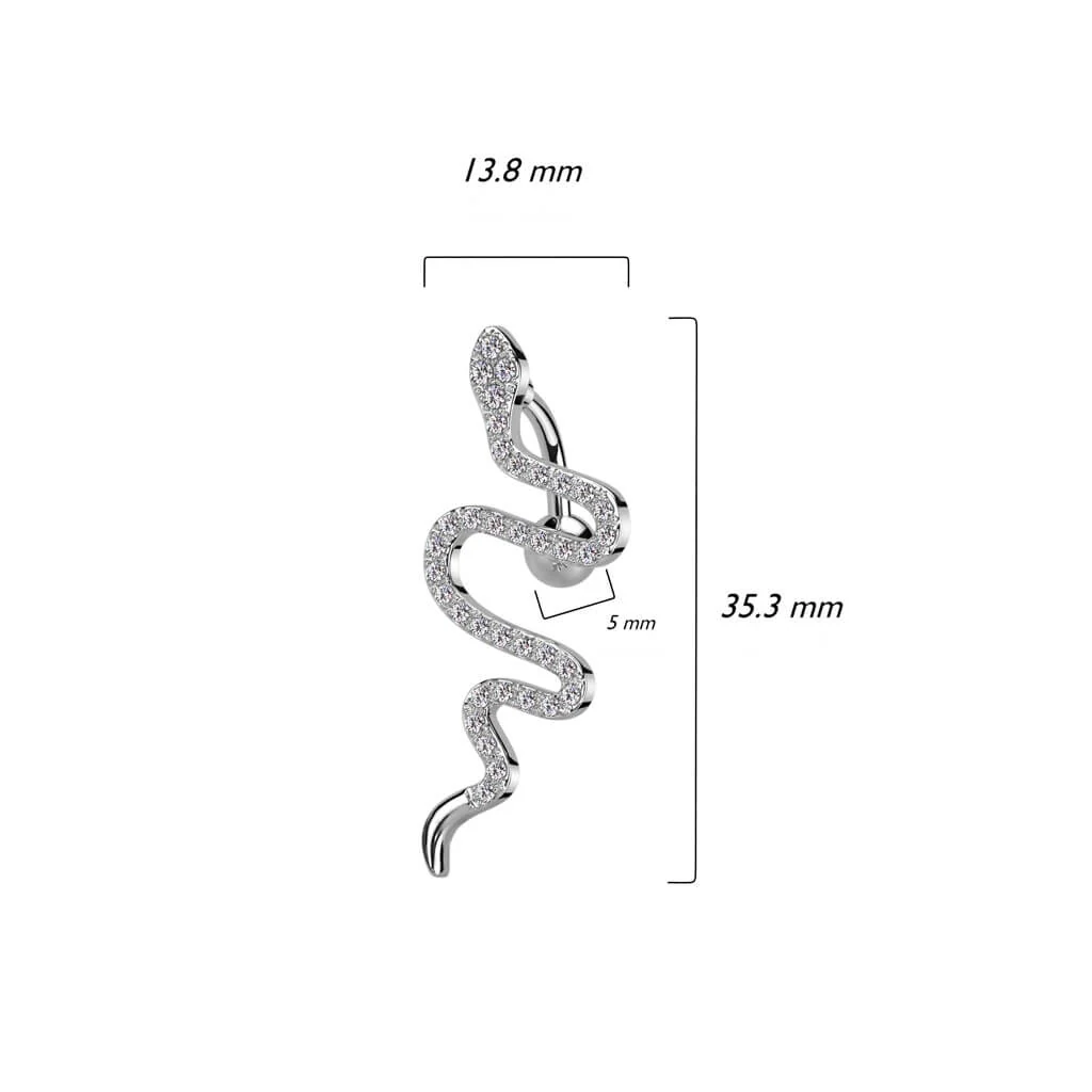 Bauchnabelpiercing Top Down Schlange Zirkonia - Image 3
