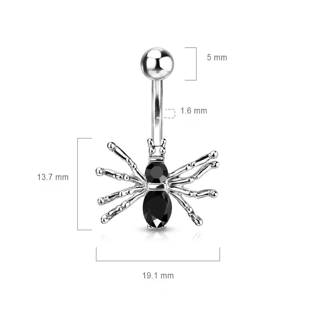 Bauchnabelpiercing Spinne Silber - Image 3