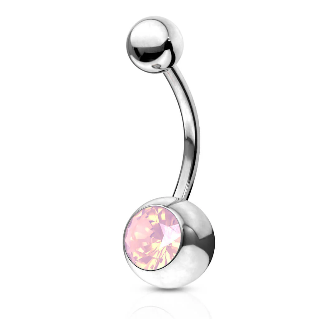 Bauchnabelpiercing Kugel Opal Silber - Image 6