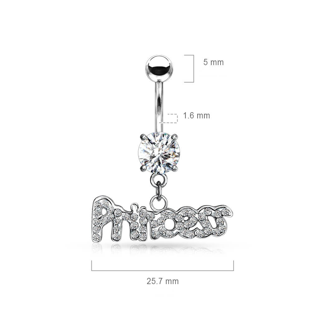 Bauchnabelpiercing PRINCESS beweglich Zirkonia - Image 2