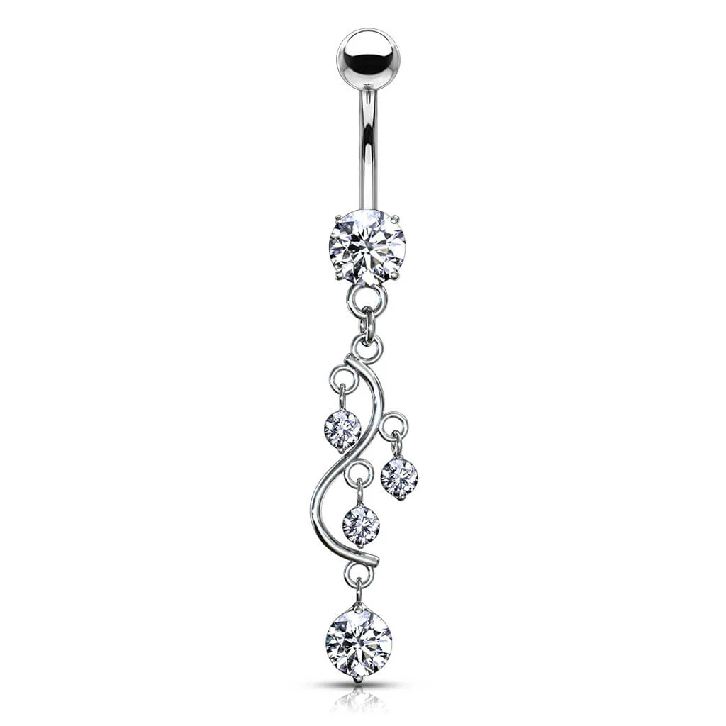 Bauchnabelpiercing Weinrebe beweglich Zirkonia - Image 4