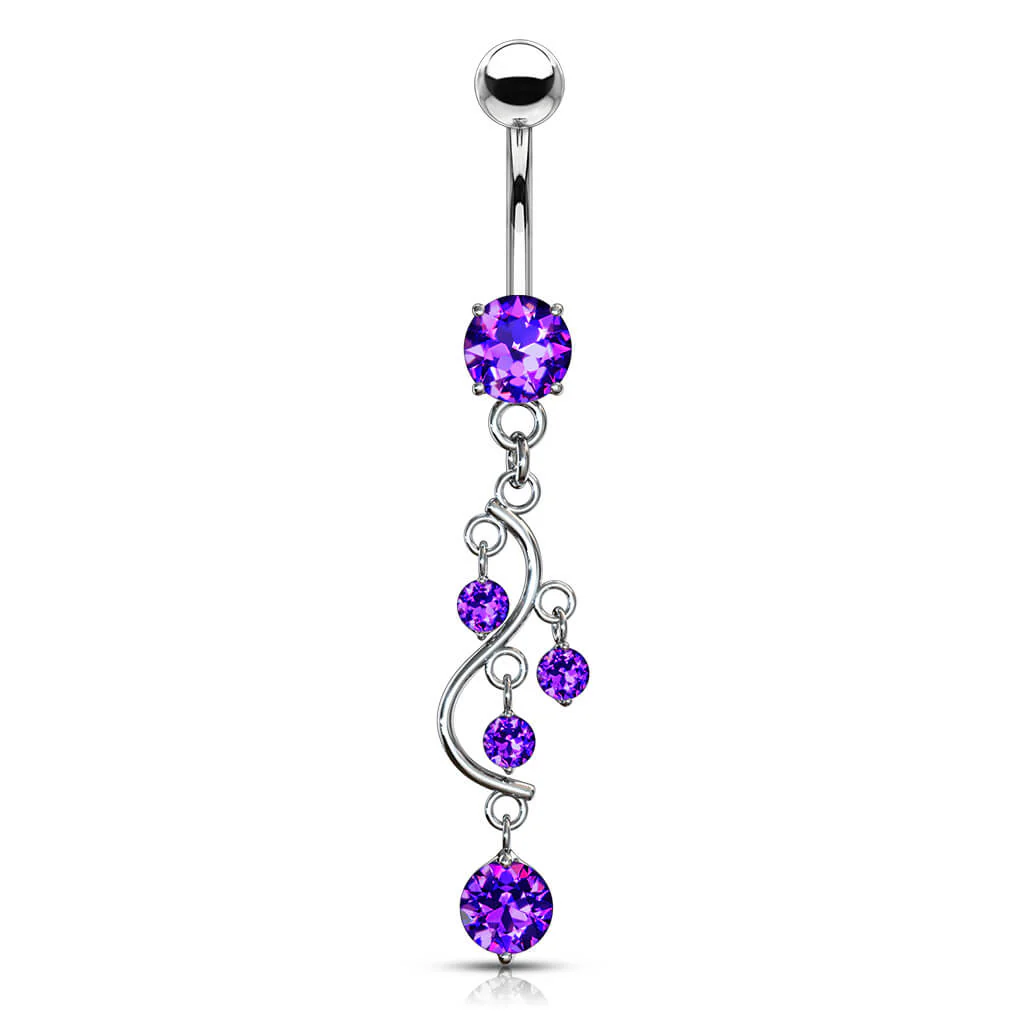 Bauchnabelpiercing Weinrebe beweglich Zirkonia - Image 8