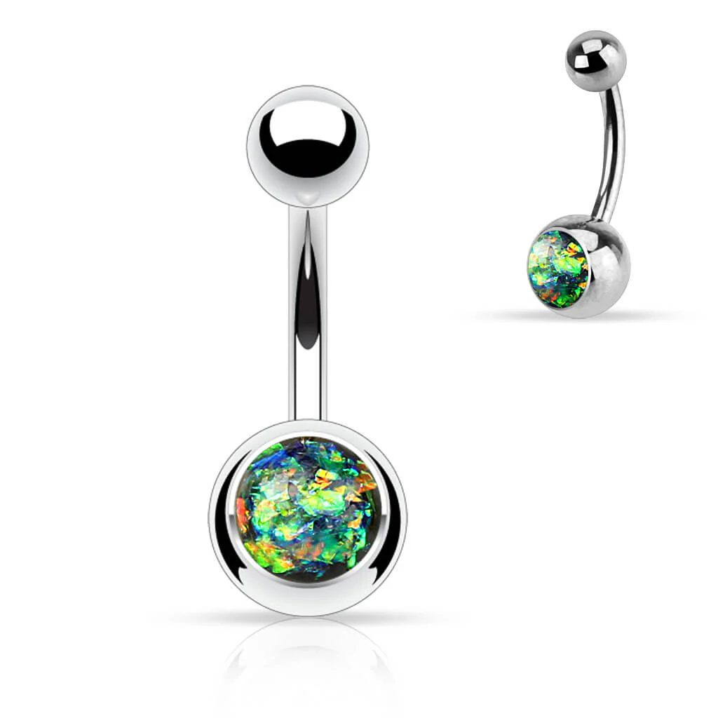 Bauchnabelpiercing Opal Silber - Image 4