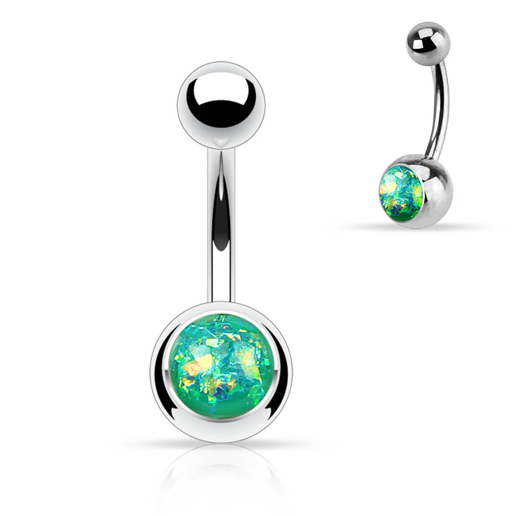 Bauchnabelpiercing Opal Silber - Image 5