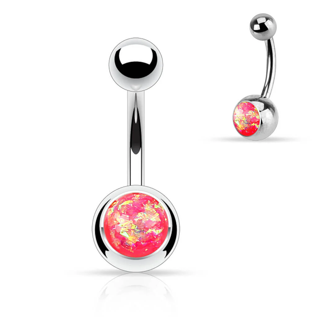 Bauchnabelpiercing Opal Silber - Image 6