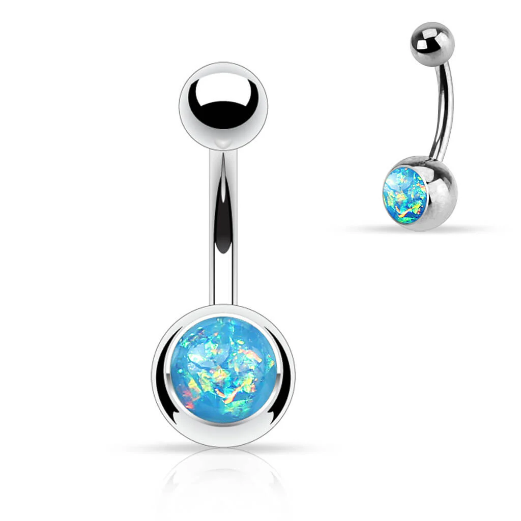 Bauchnabelpiercing Opal Silber - Image 7
