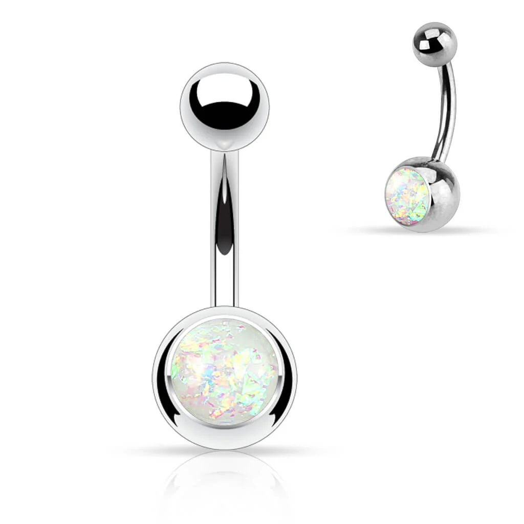 Bauchnabelpiercing Opal Silber - Image 8