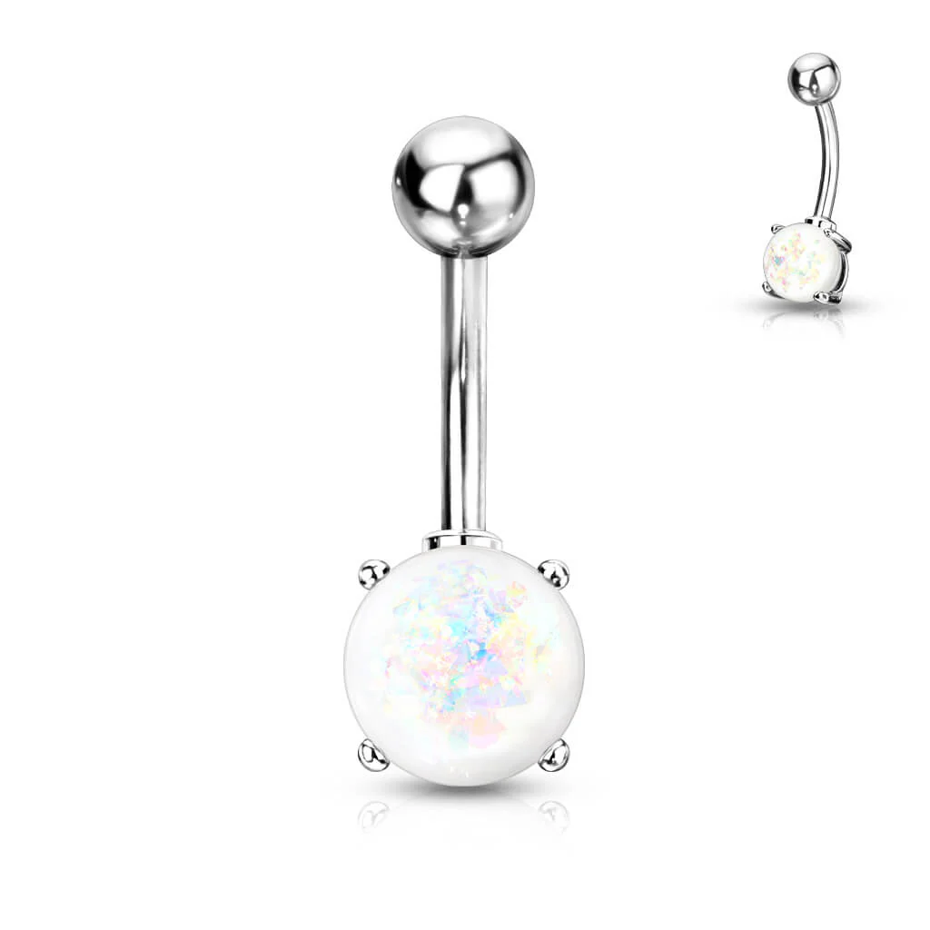Bauchnabelpiercing Opal Silber - Image 10