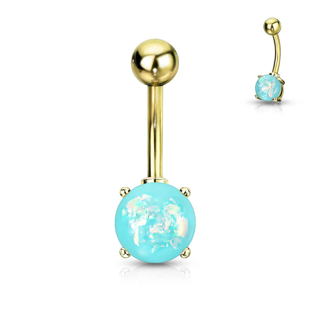 Bauchnabelpiercing Opal Gold PVD - Image 9