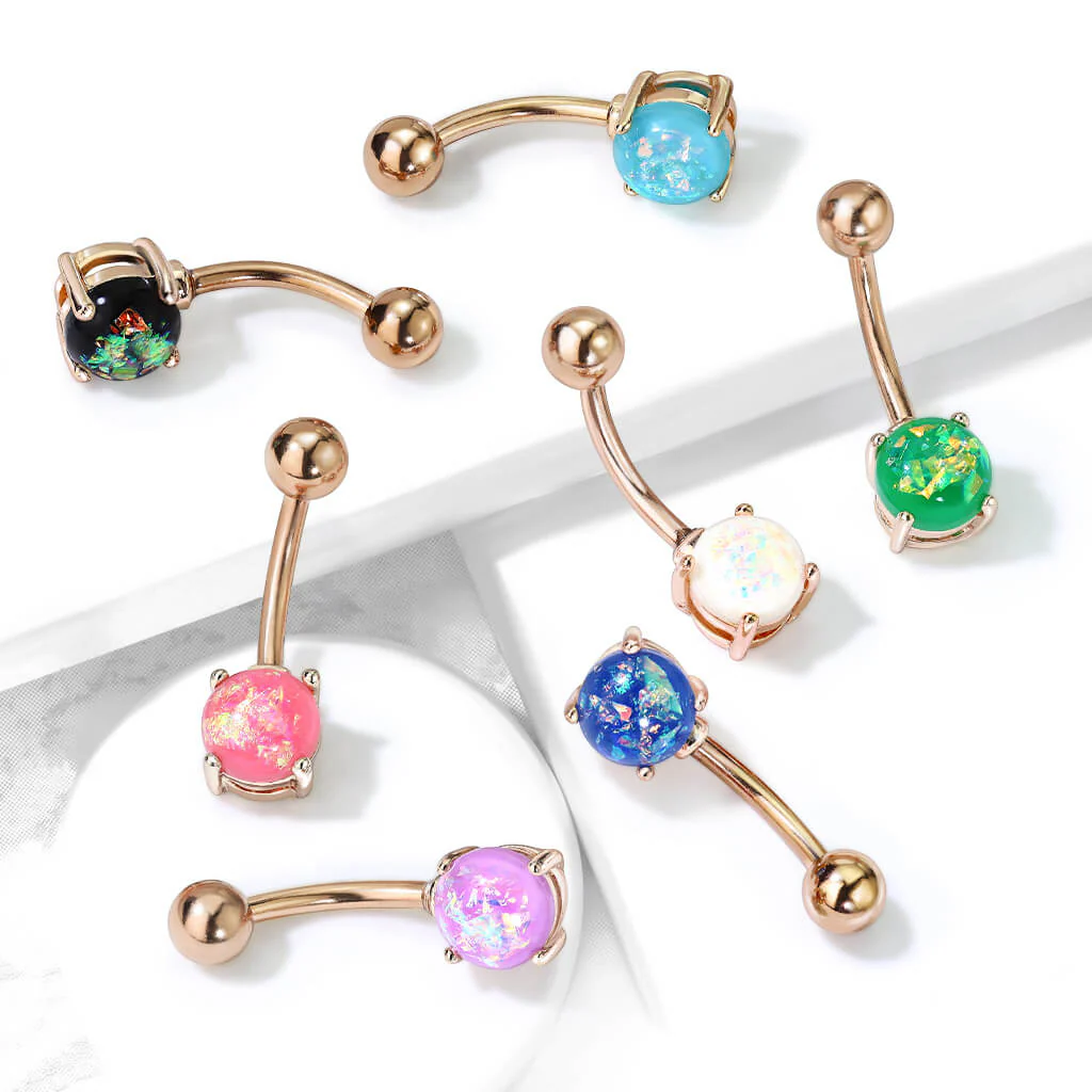 Bauchnabelpiercing Opal Gold PVD - Image 6