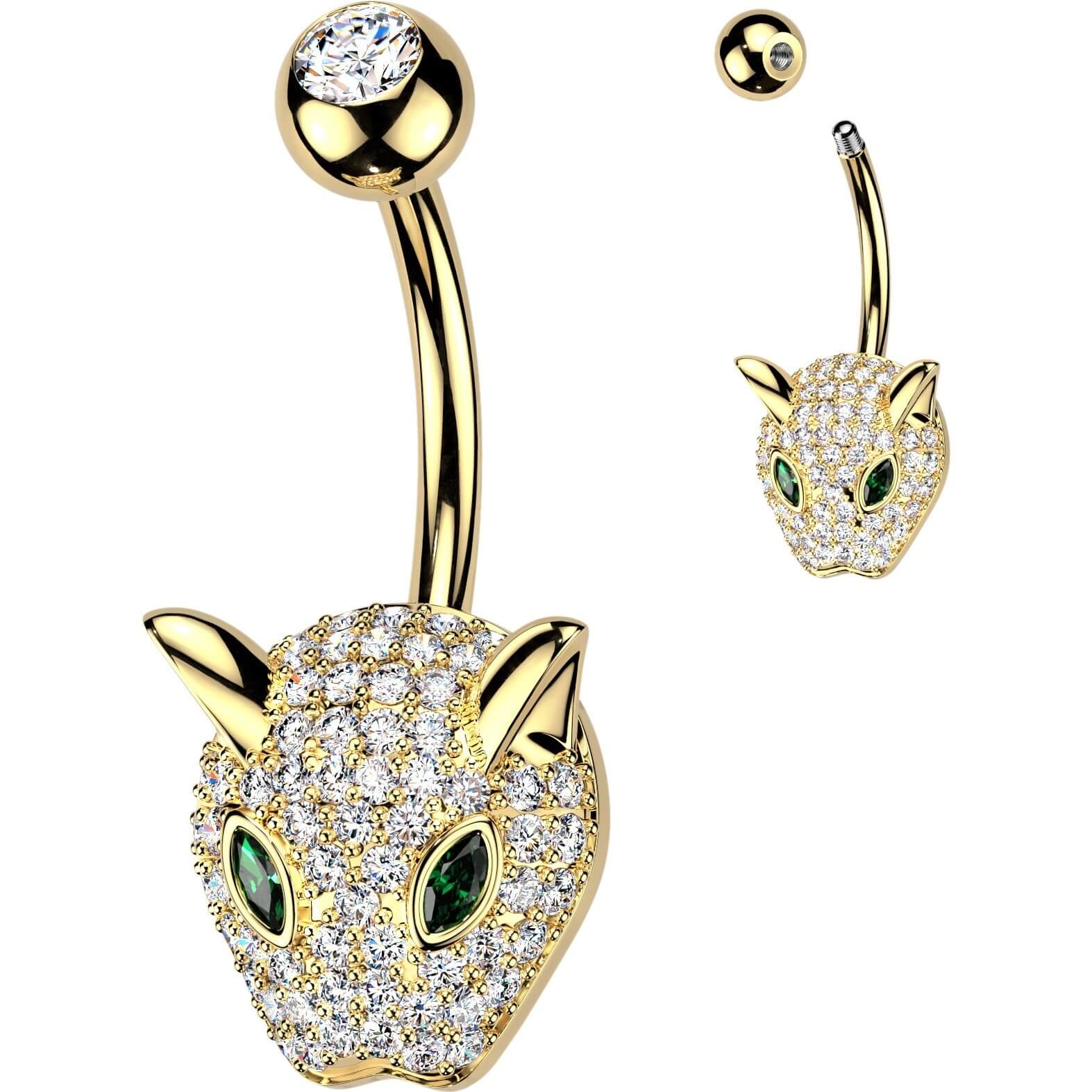 Bauchnabelpiercing Pavé Zirkonia Leopard - Image 3