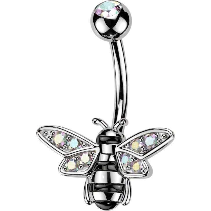 Bauchnabelpiercing Biene Pavé Aurora Borealis Zirkonia Flügel