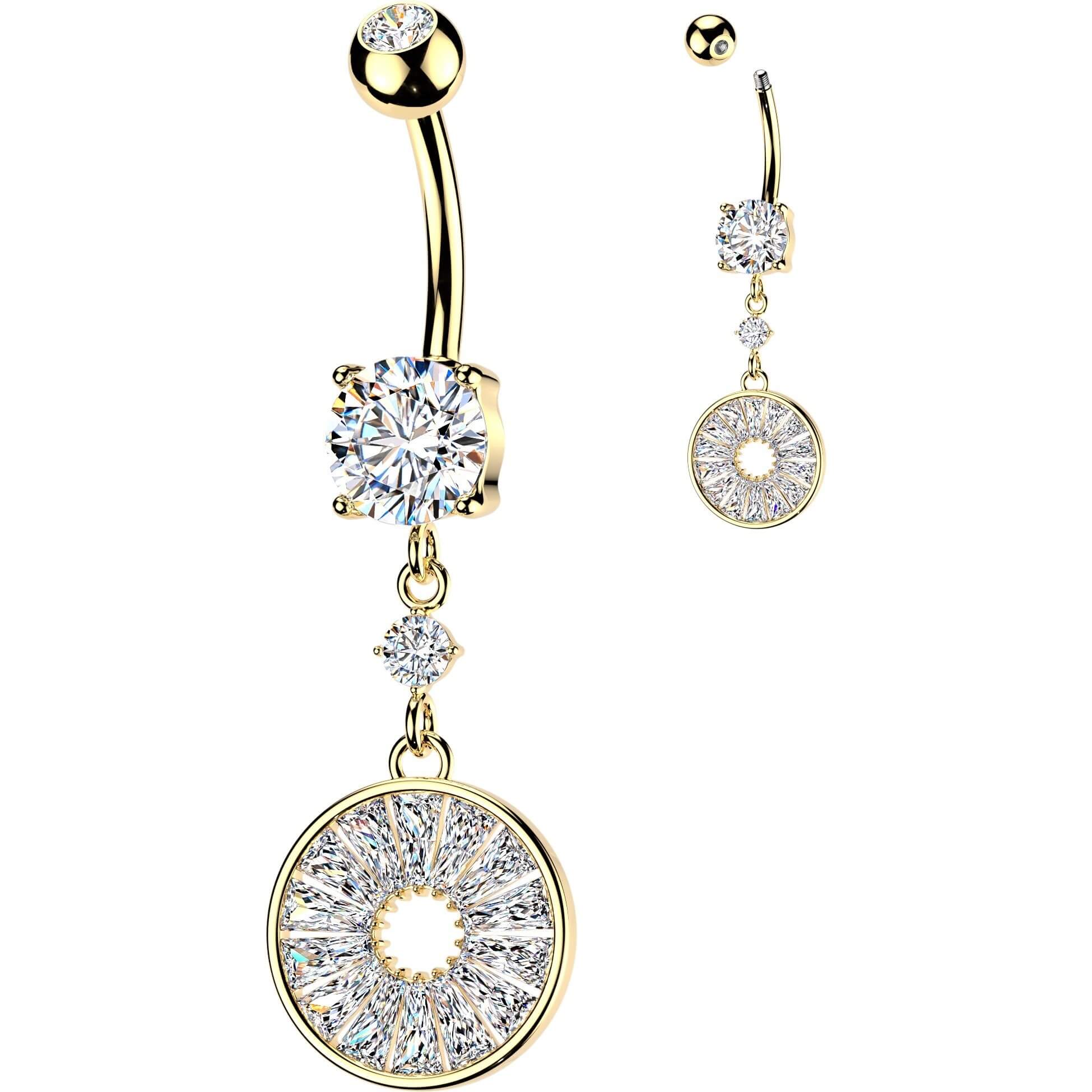 Bauchnabelpiercing Hänger multi Baguette Zirkonia - Image 3