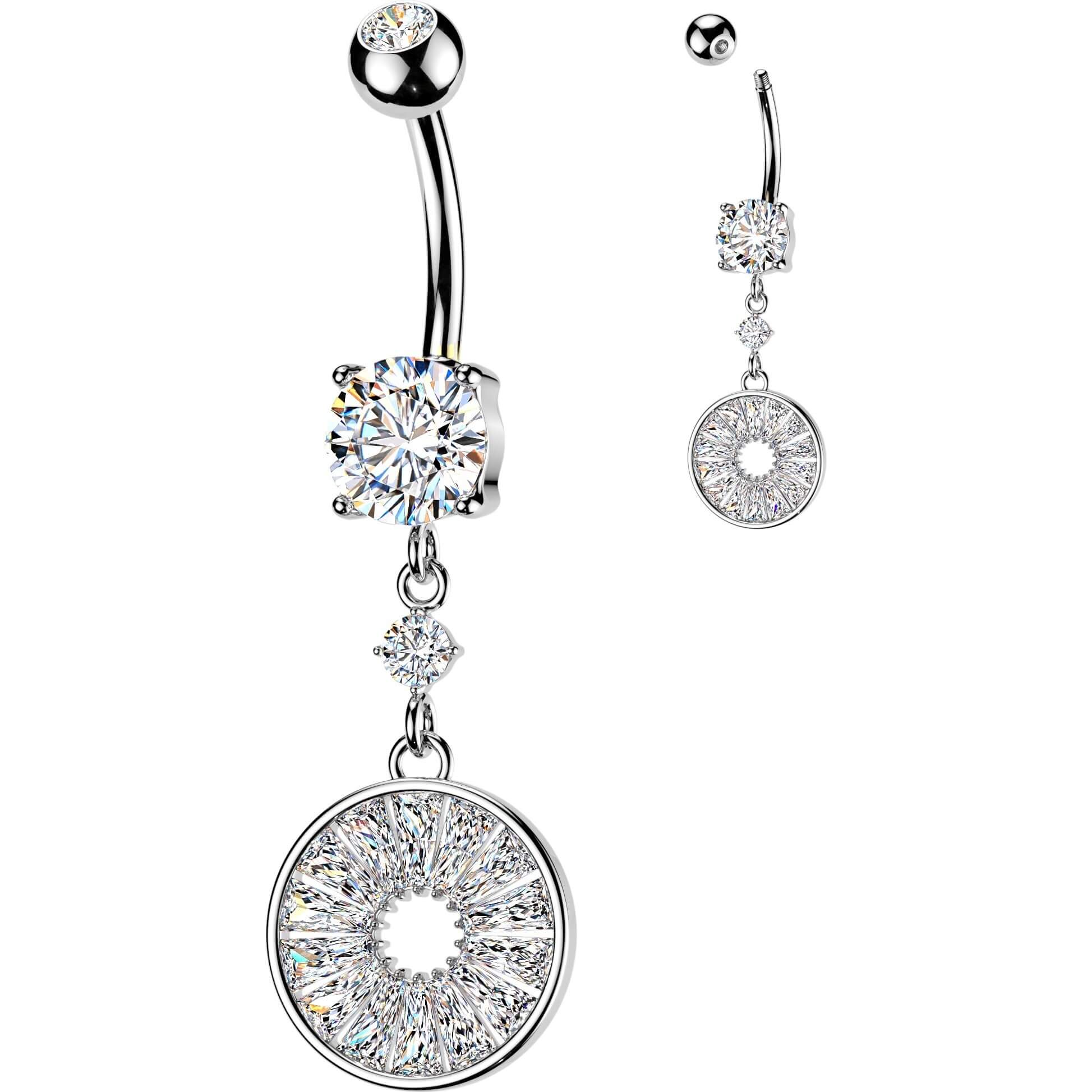 Bauchnabelpiercing Hänger multi Baguette Zirkonia - Image 4