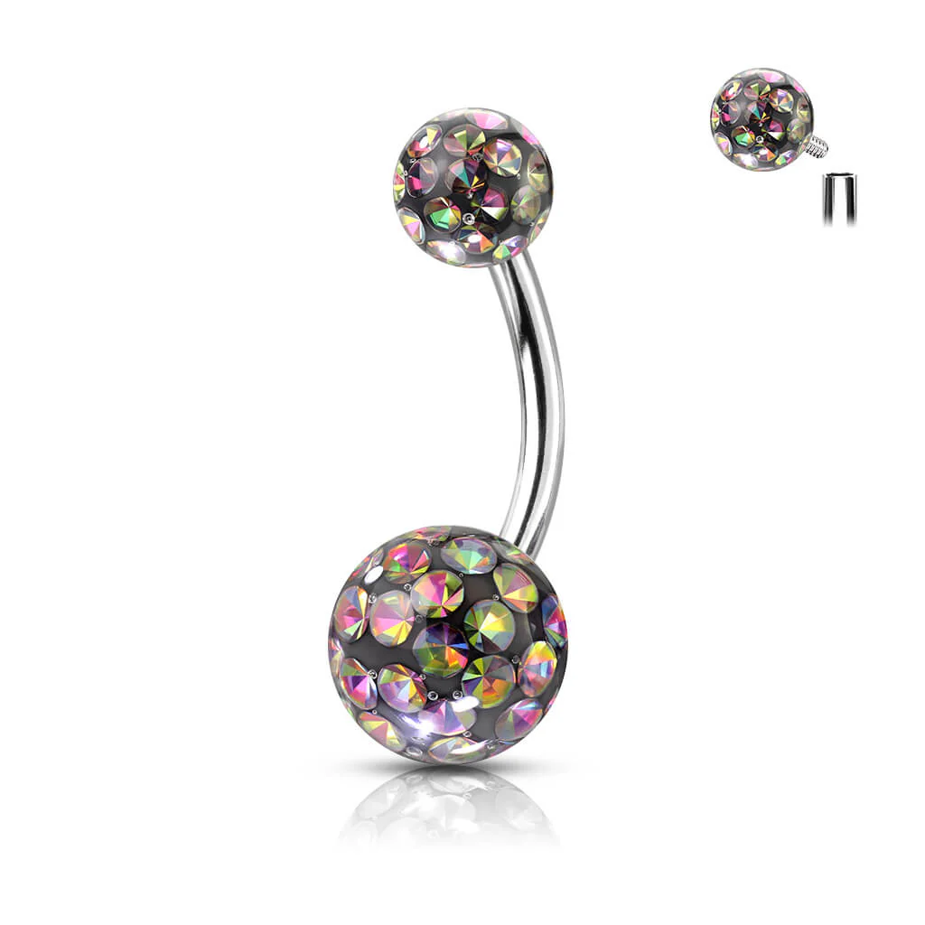 Bauchnabelpiercing Kugel Zirkonia Silber Innengewinde - Image 11