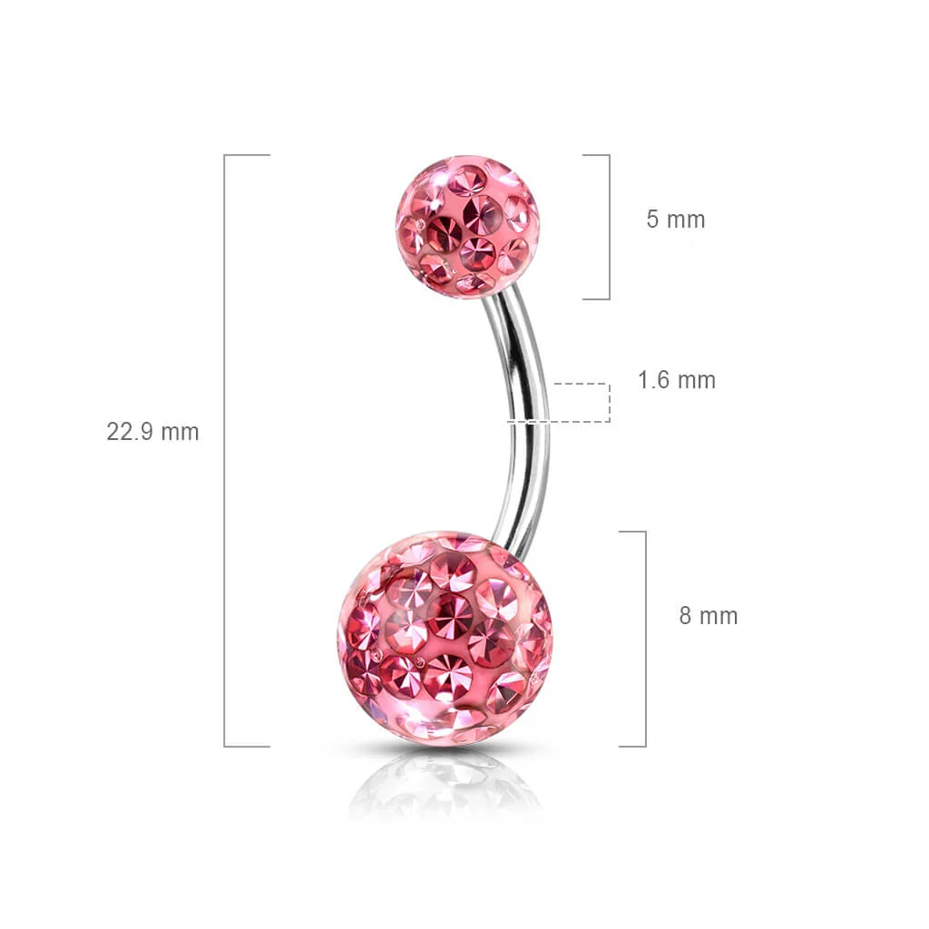 Bauchnabelpiercing Kugel Zirkonia Silber Innengewinde - Image 12
