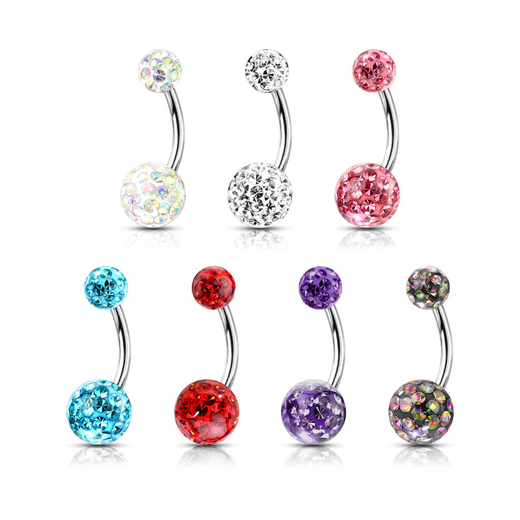 Bauchnabelpiercing Kugel Zirkonia Silber Innengewinde - Image 4