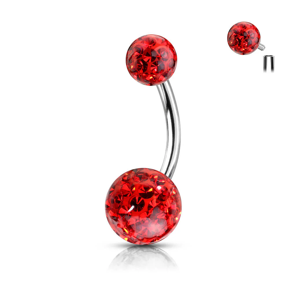 Bauchnabelpiercing Kugel Zirkonia Silber Innengewinde - Image 9