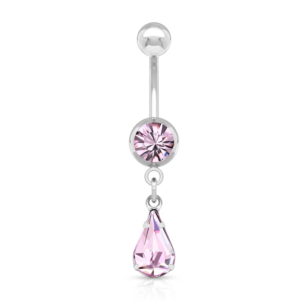 Bauchnabelpiercing Tropfen beweglich Zirkonia Silber - Image 4