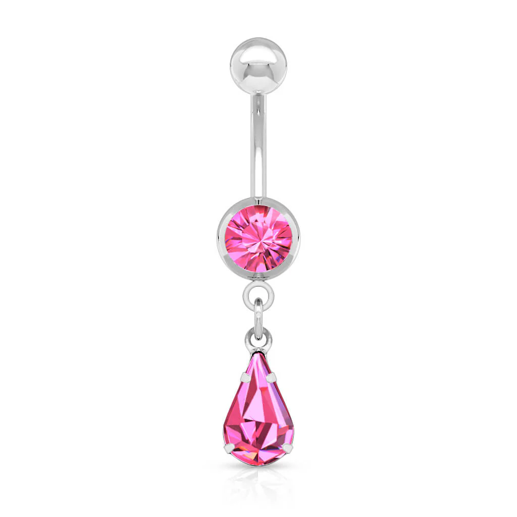 Bauchnabelpiercing Tropfen beweglich Zirkonia Silber - Image 5