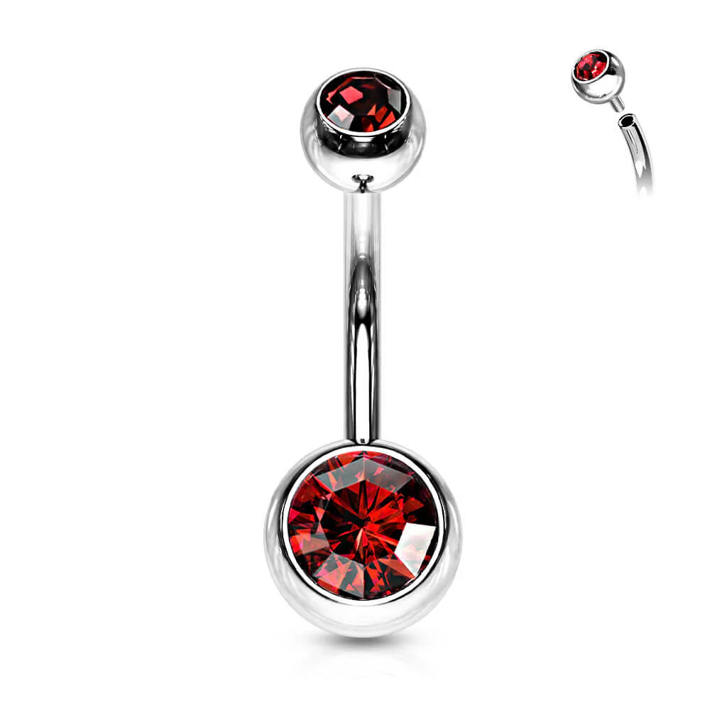 Bauchnabelpiercing Kugel Zirkonia Silber Innengewinde - Image 13